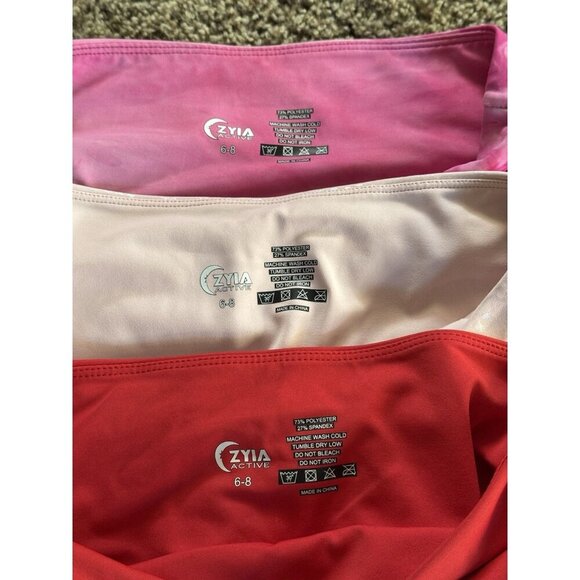 ZYIA Active Leggings Pink Red Size 6-8 Lot Of 3 Activewear Yoga Outdoor Running - Picture 2 of 16